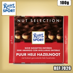 RITTER NOIR NOISETTES ENTIERES 100 G