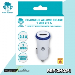 GM-CHARGEUR AC USB 2,1A BLANC + eco 0.02_