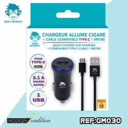 GM-CHARGEUR AC USB/TYPE C 2,1 NOIR + eco 0.04_