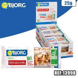 BJORG - BARRE CACAHUETES/MIEL BIO 25 G