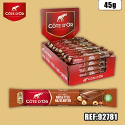 COTE D'OR LAIT NOISETTES ENTIERES BATON 45 G